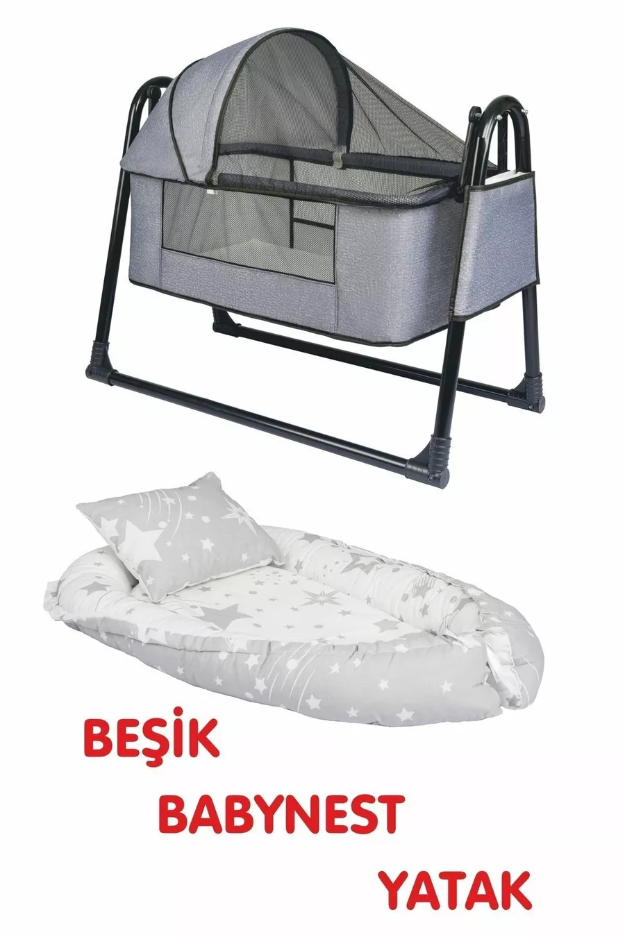 Btrend Babynest Кроватка и Подушка + Подарочный Карман Качающаяся Колыбель для Младенца, Гамак, Набор из 2 предметов