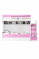 Lits superposés Ranza, courageux avec petit lit - Rose, 3 matelas confort