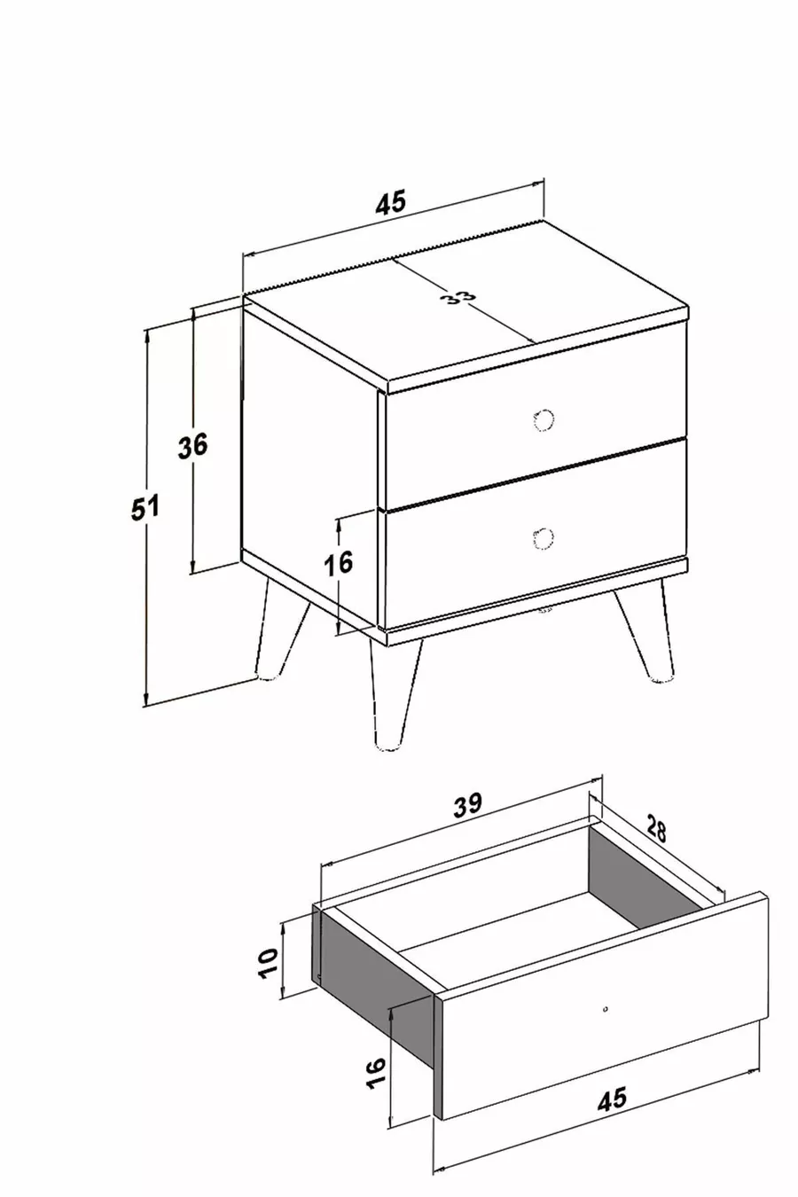 Nachttisch Glänzend Weiß 2 Schubladen Nachttisch Schlafzimmer