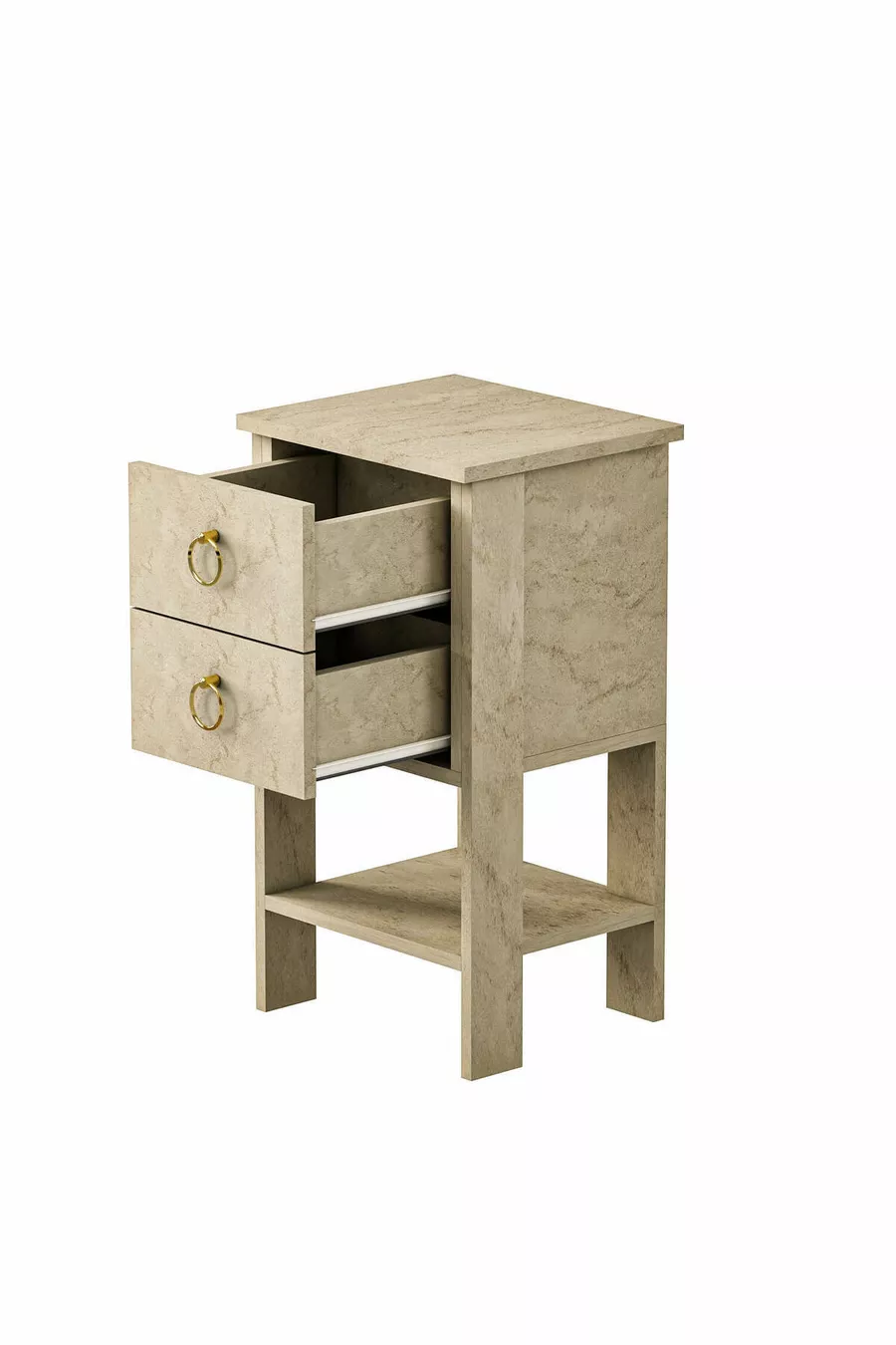 Cevheri 2-Drawer Nightstand - Travertine