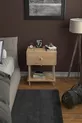 Table de chevet moderne avec étagère et couvercle batant, organisateur de chambre à coucher avec pieds en bois - Chêne Saphir