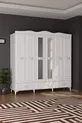 Armadio bianco Luna 6 con specchio, 3 cassetti e ante