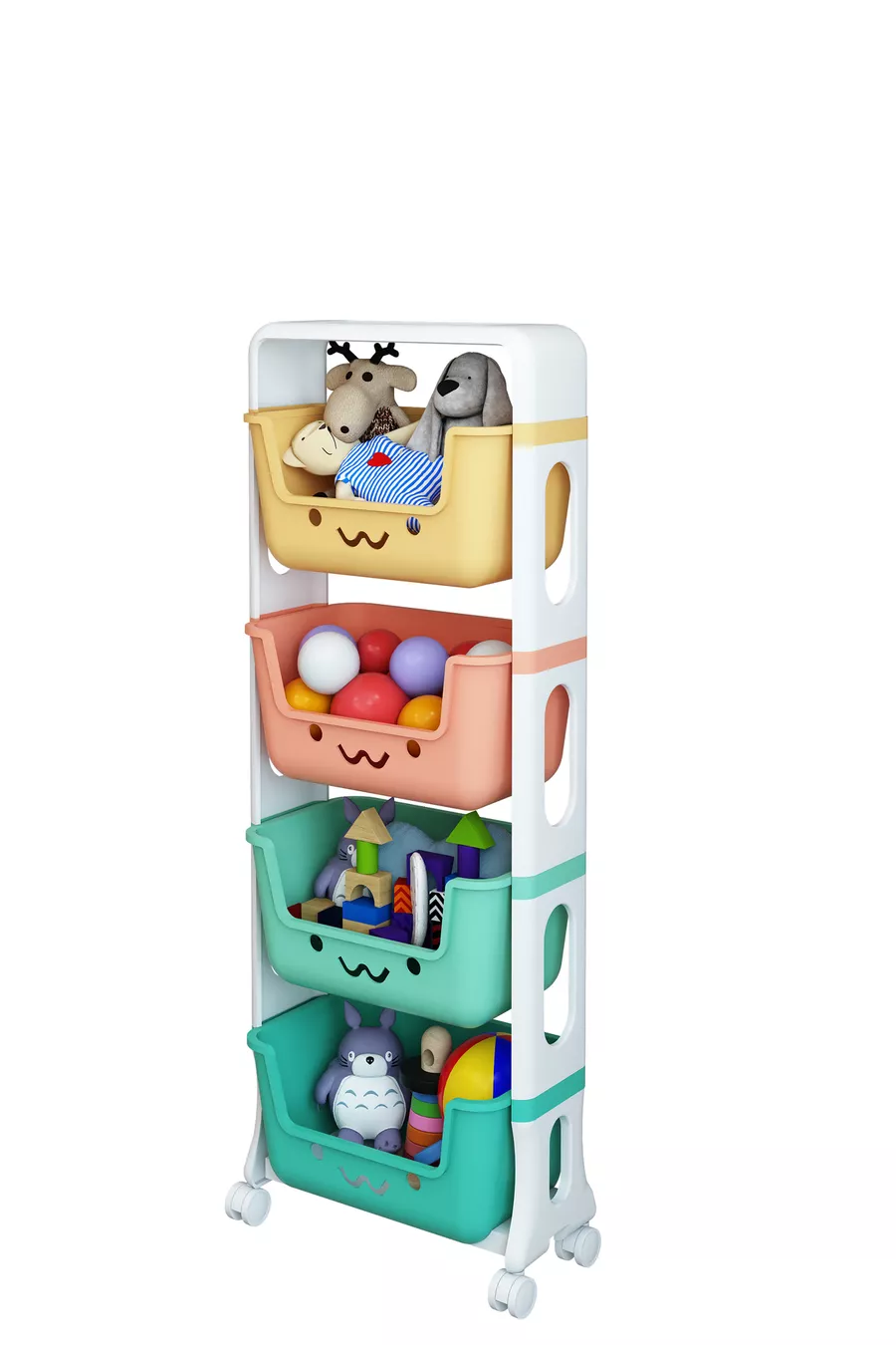 4-Tier Toy Cabinet, Toy Organizer, Toy Cabinet with Baskets