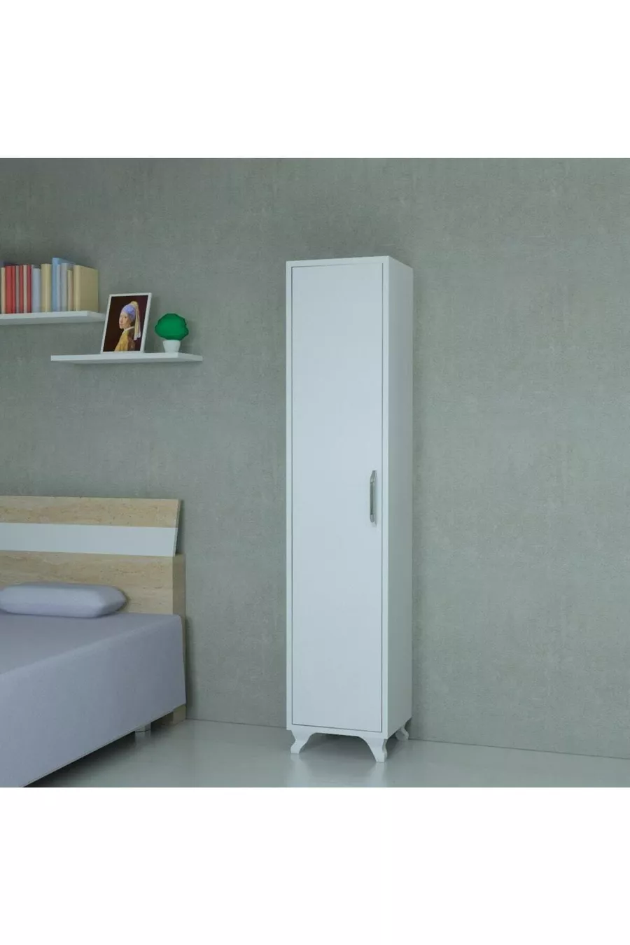 Wit Kast met Meerdere Functies en Planken