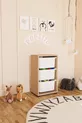 Armoire à jouets à 3 paniers profonds, armoire multifonctions pour cuisine, cellier, salle de bain, chêne saphir