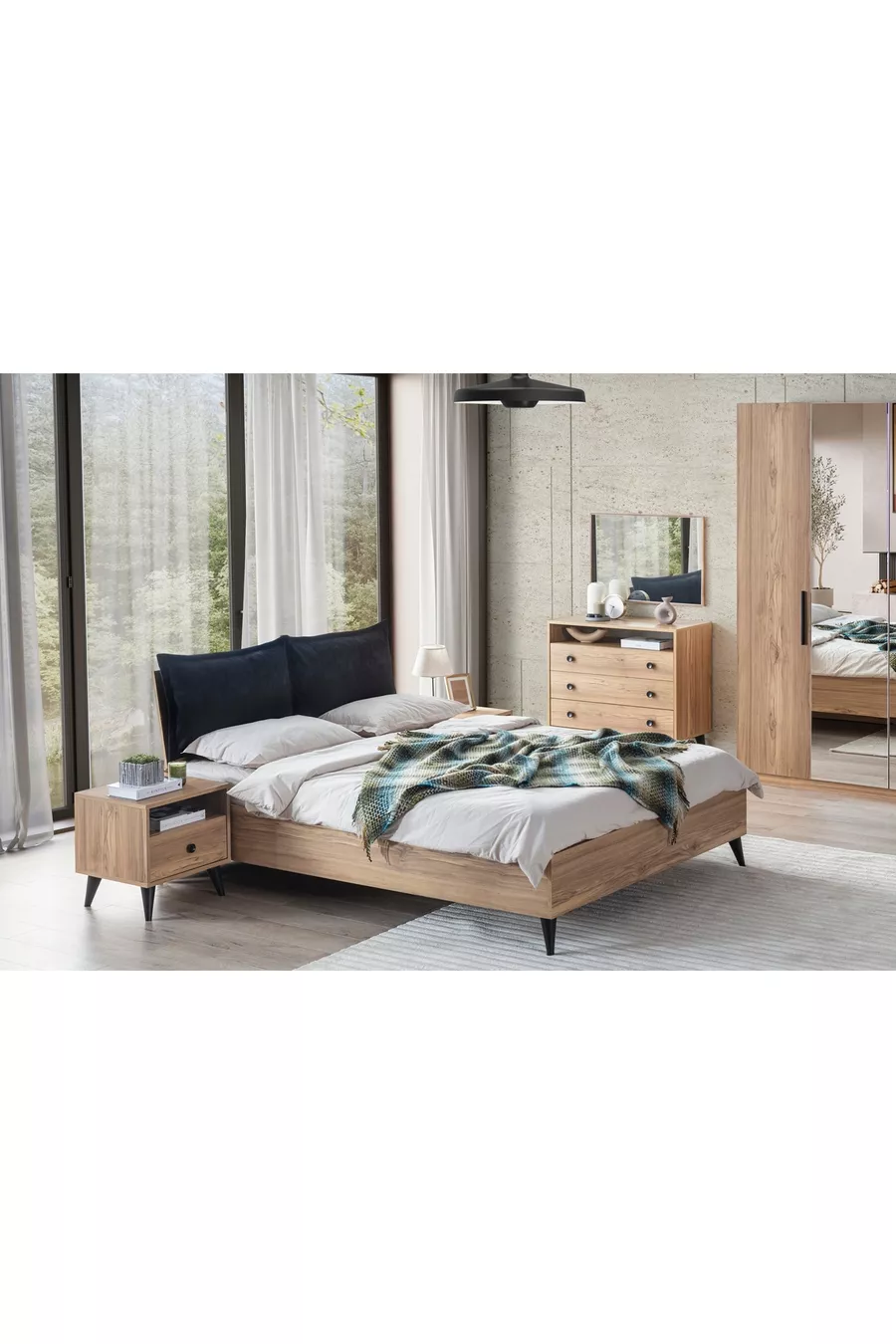 ENSEMBLE DE CHAMBRE À COUCHER ETİ, 4 PORTES, AVEC MIROIR