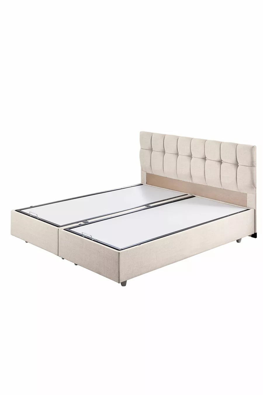 Berlin Double Bed Base and Headboard Set, Cream