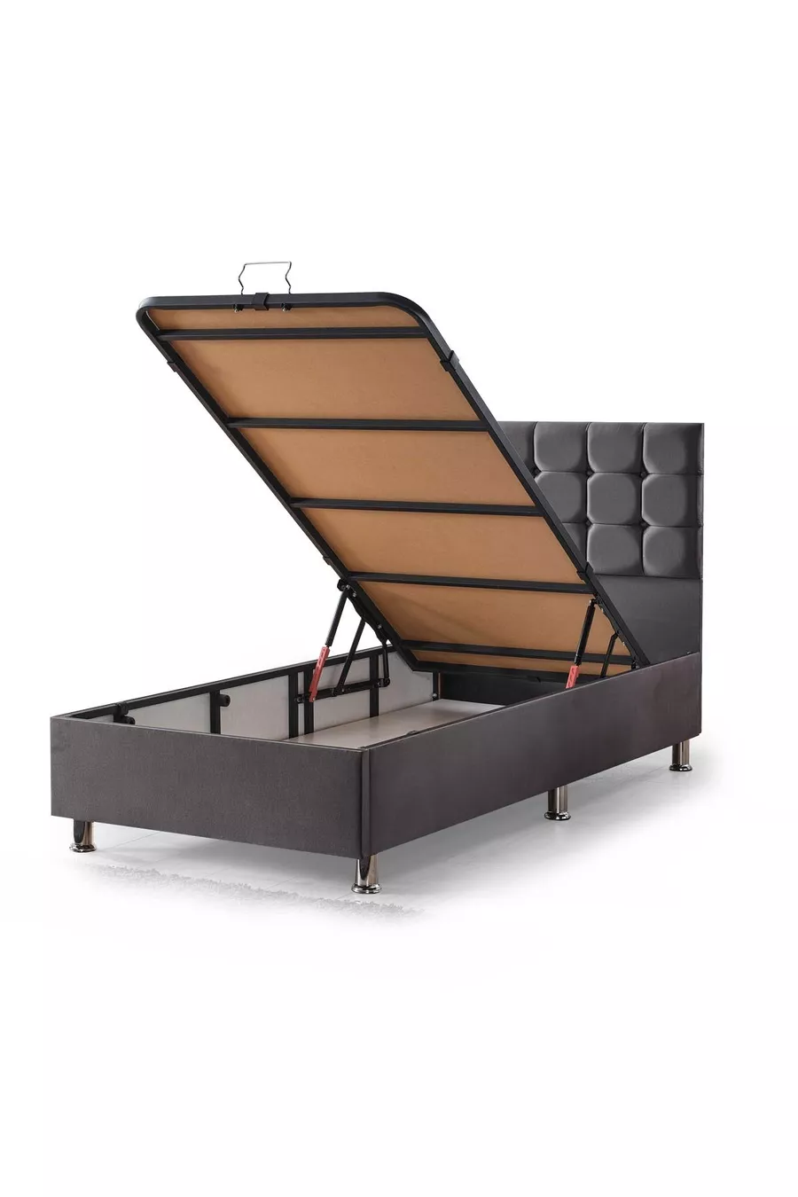 Ensemble de base et tête de lit Vienza pour une personne, anthracite, lot de 2