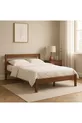 Lit en bois massif cm X cm Couleur noyer bois naturel