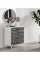 Ensemble de chambre à coucher complet en MDF Sport avec 6 portes, anthracite-blanc, incluant le sommier