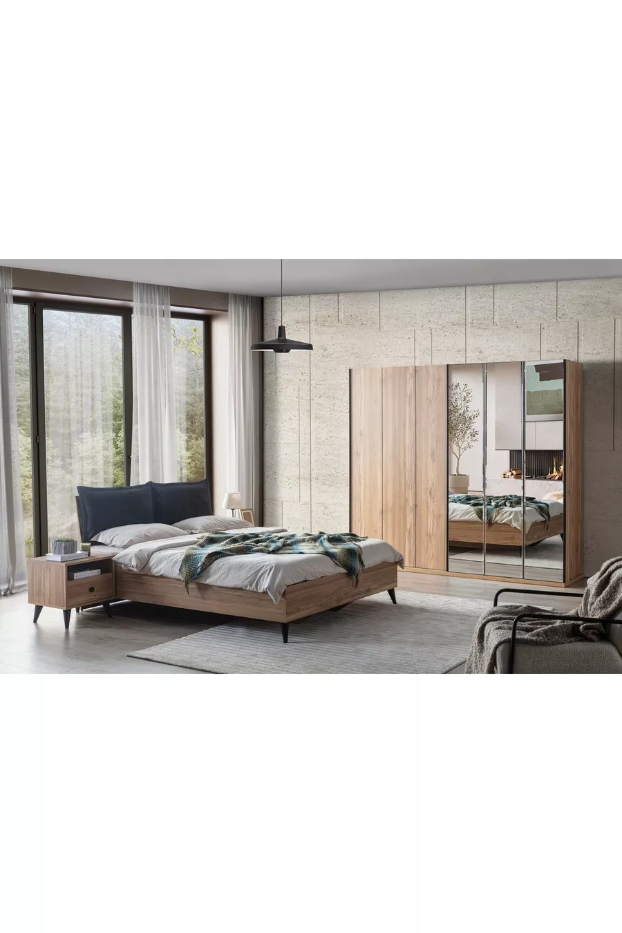 ENSEMBLE DE CHAMBRE À COUCHER ETİ, AVEC PORTES COULISSANTES
