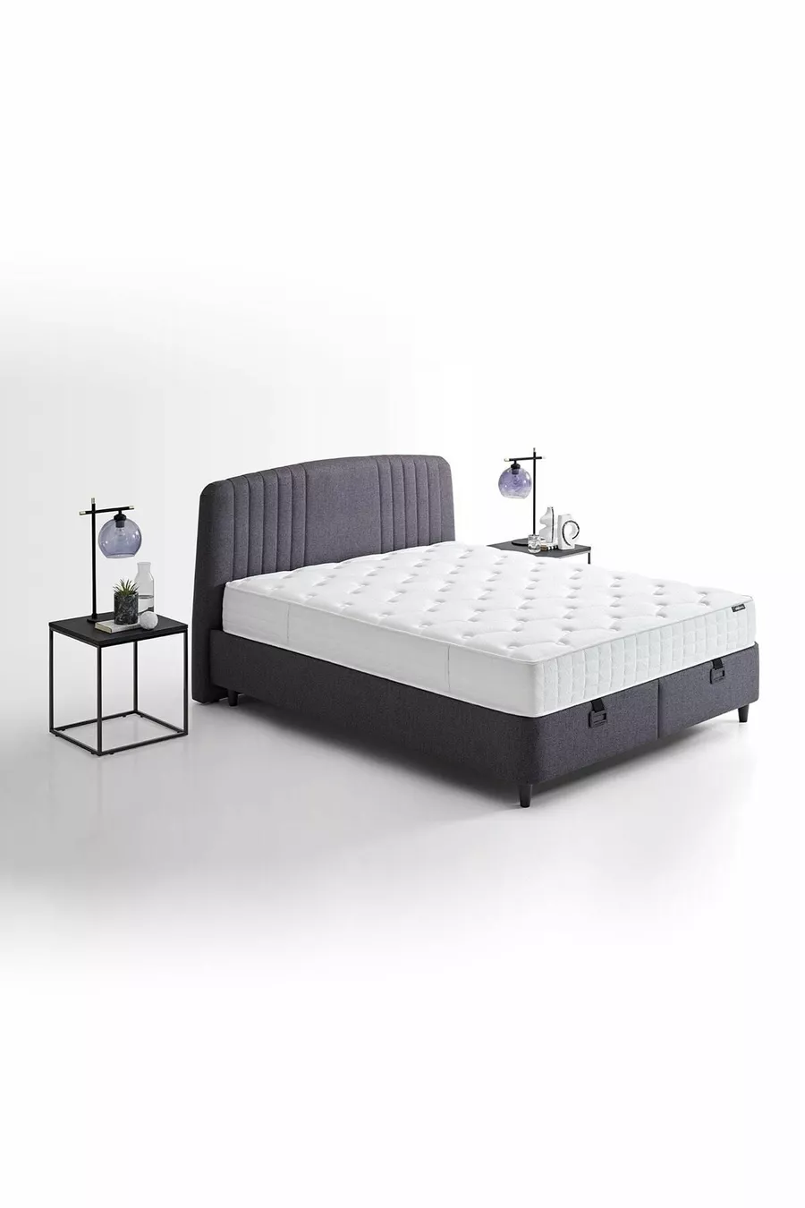 Silver Therapy Yatak, Canto Baza, Silver Başlık Çift Kişilik 3'lü Set - Antrasit