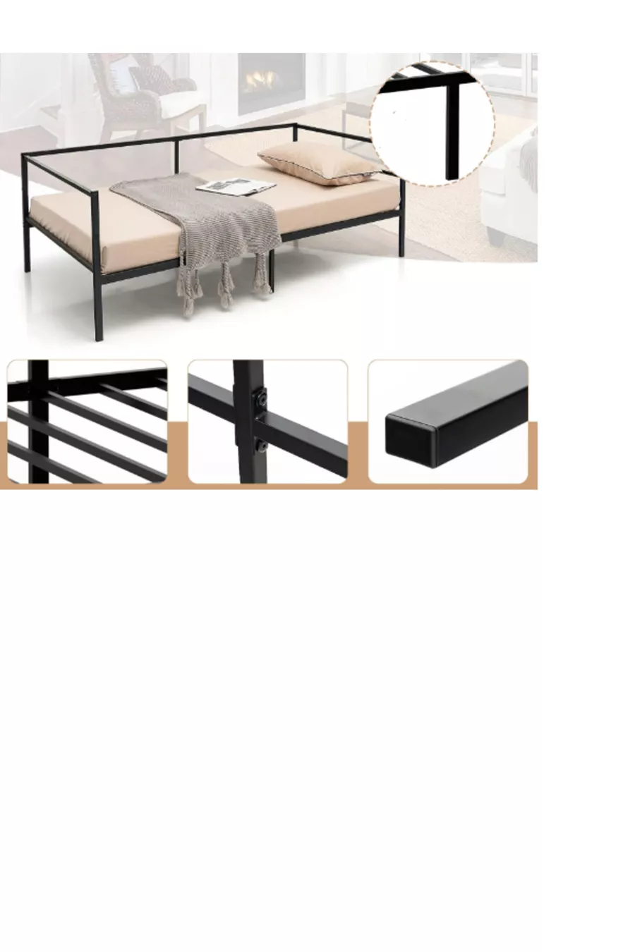 Black Camellia Cedar Bed Frame
