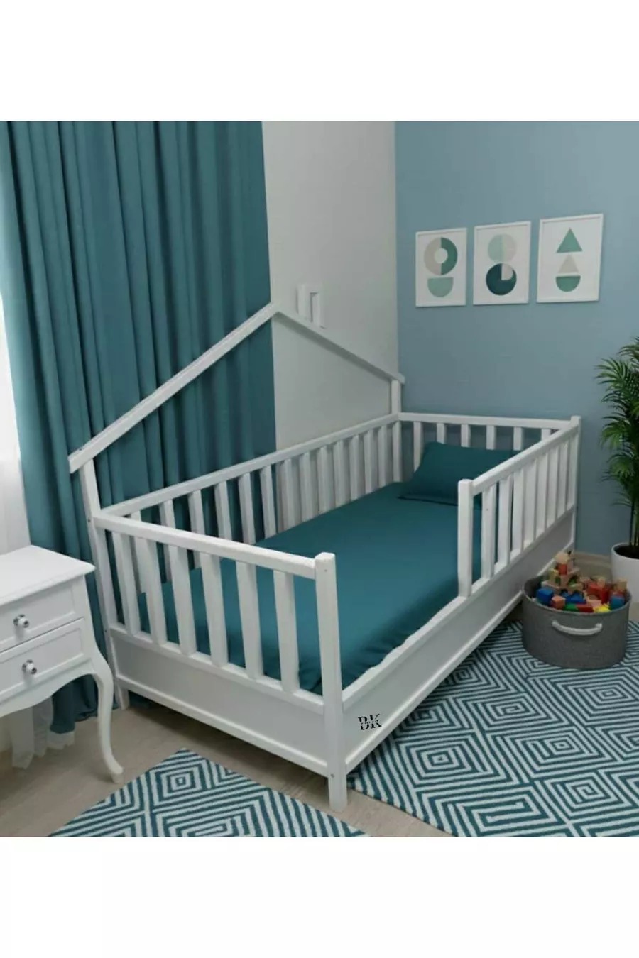 Lit Montessori pour bébé et enfant en bois naturel blanc