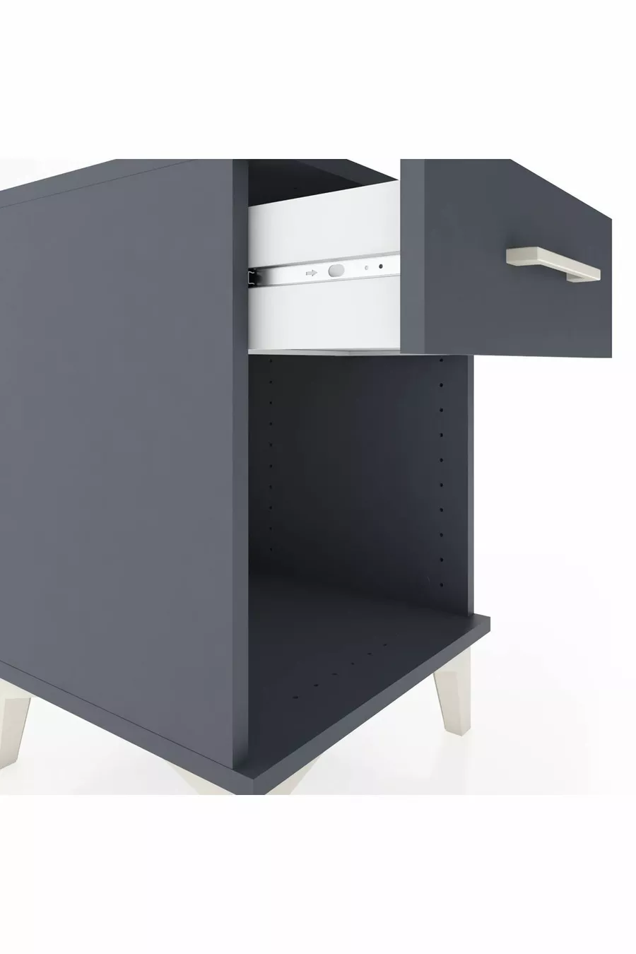 Table de chevet Hyperion à un tiroir Gris anthracite-Anthracite