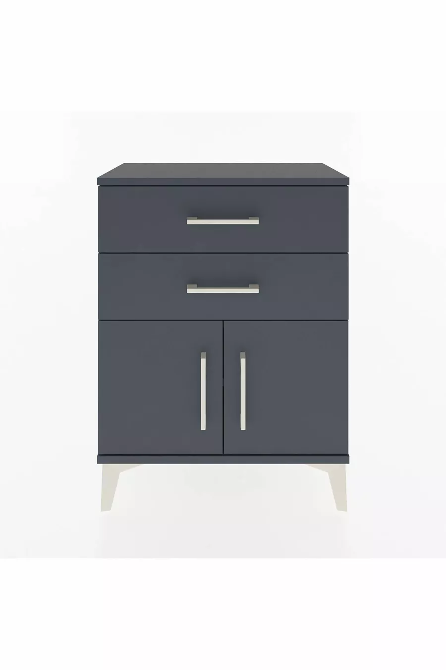 Arges Commode Single Shelf 2 Drawers 2 Doors Anthracite-Anthracite
