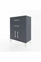Arges Commode Single Shelf 2 Drawers 2 Doors Anthracite-Anthracite