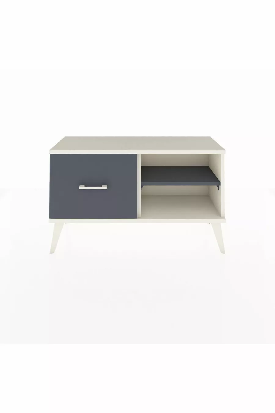 Commode Arges à une étagère et un tiroir, Pierre de lune-Anthracite