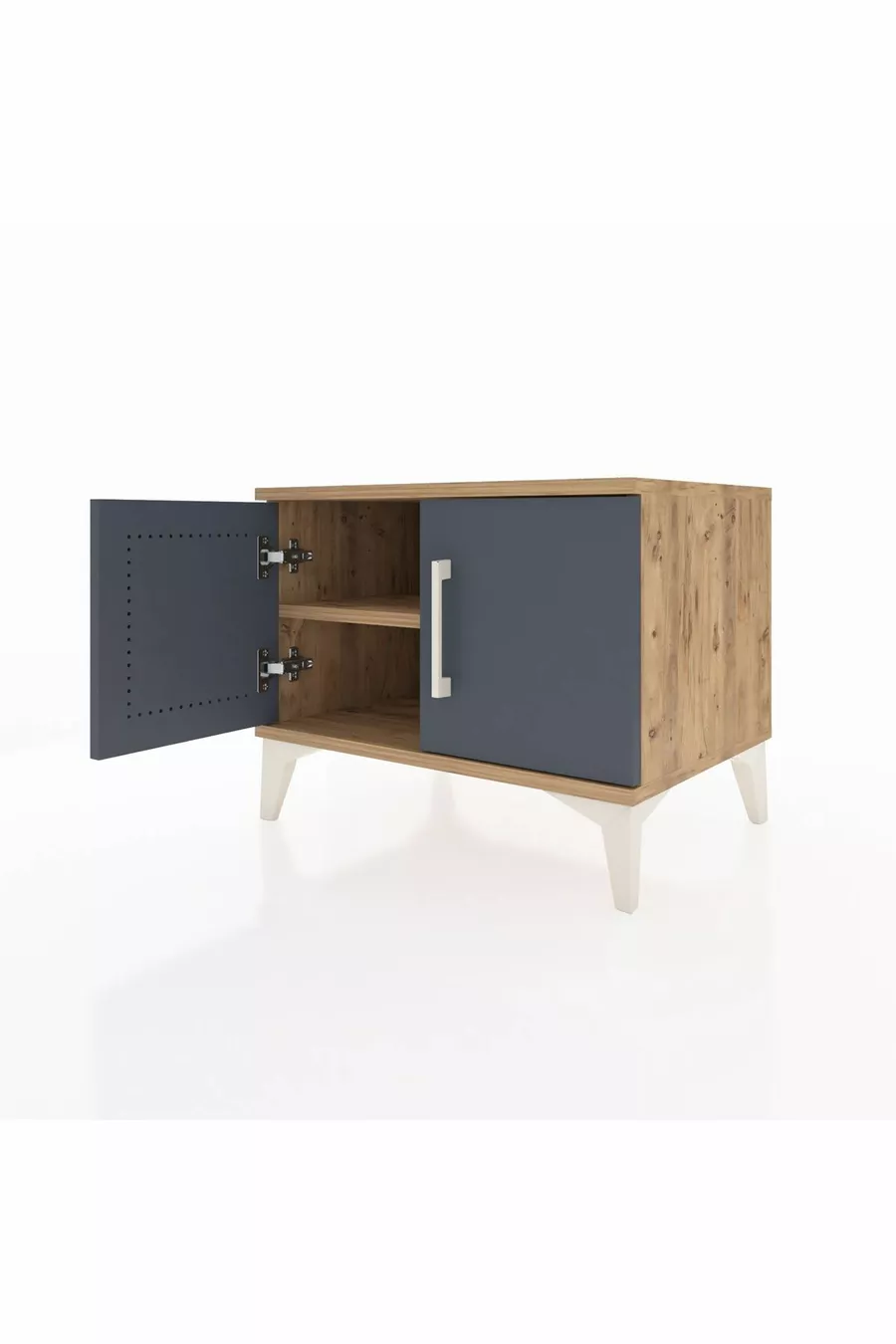 Commode Hyperion avec une étagère et 2 portes, Pin-Anthracite