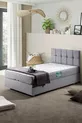 Ensemble de lit Berlin avec sommier simple et tête de lit Comfort, gris clair