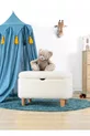Pouf pour enfant Yomme avec rangement - blanc Teddy