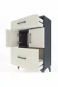 Arges Commode Single Shelf 2 Drawers 2 Doors Anthracite-Pebble