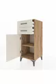 Commode Hyperion avec une étagère, 2 tiroirs et une porte, en pin et chêne