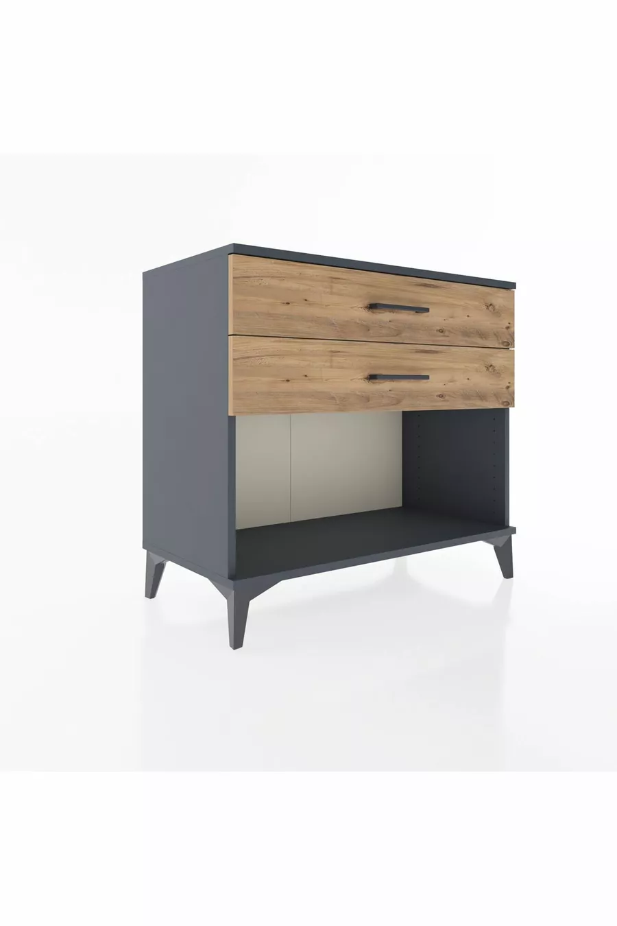 Commode Hyperion 2 tiroirs Anthracite-Sapin
