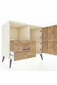 Commode Hyperion 2 étagères 1 tiroir 2 portes Pierre de lune-Épicéa