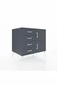 Commode Kronos avec une étagère, 4 tiroirs et 2 portes, Anthracite-Anthracite