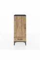 Table de chevet Arges avec 3 étagères, un tiroir et une porte, Anthracite-Pin
