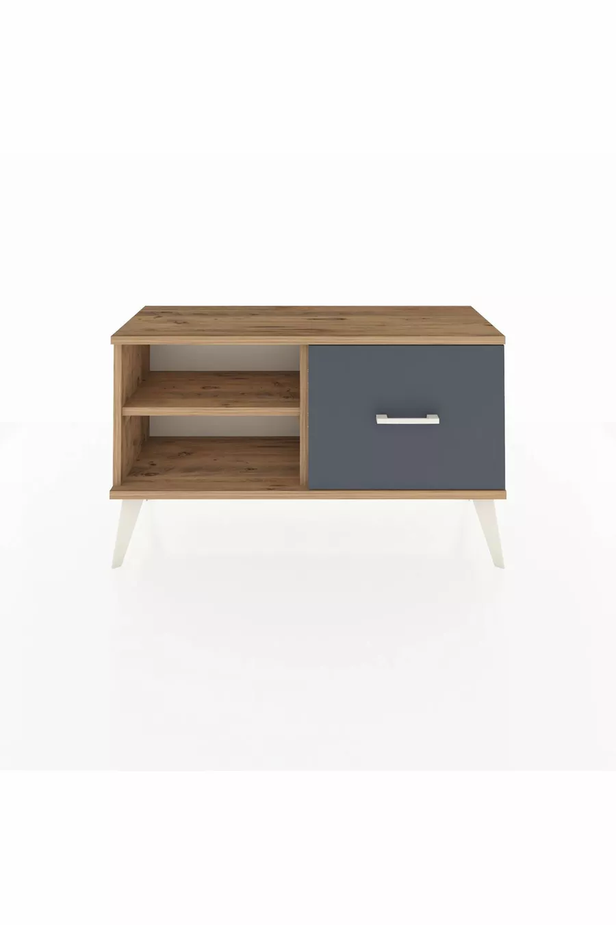Commode Arges à une étagère et un tiroir en pin-pin/anthracite