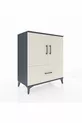 Commode Hyperion 2 étagères 1 tiroir 2 portes Anthracite-Quartz
