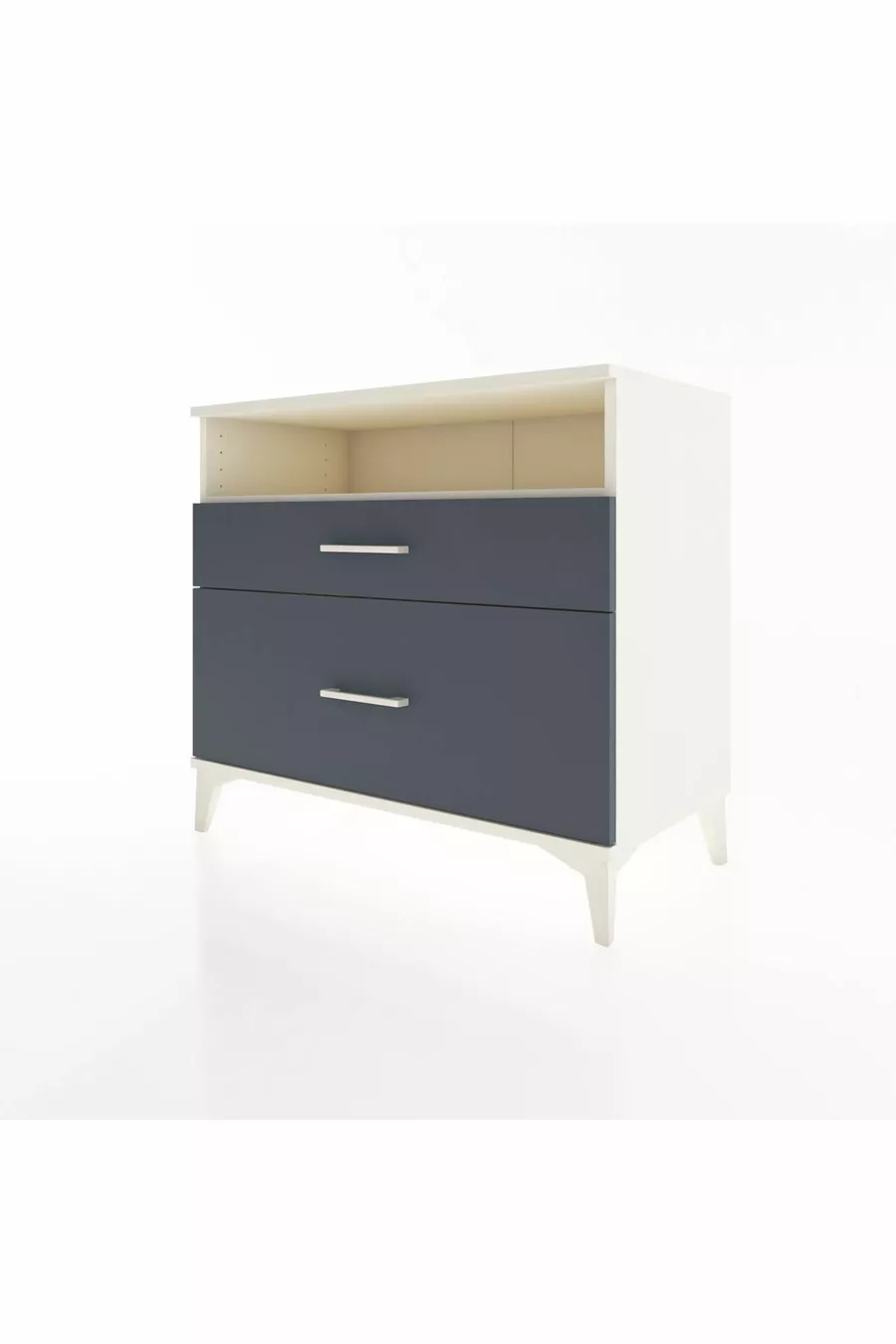 Commode Hyperion à une étagère et 2 tiroirs Pierre de lune-Anthracite