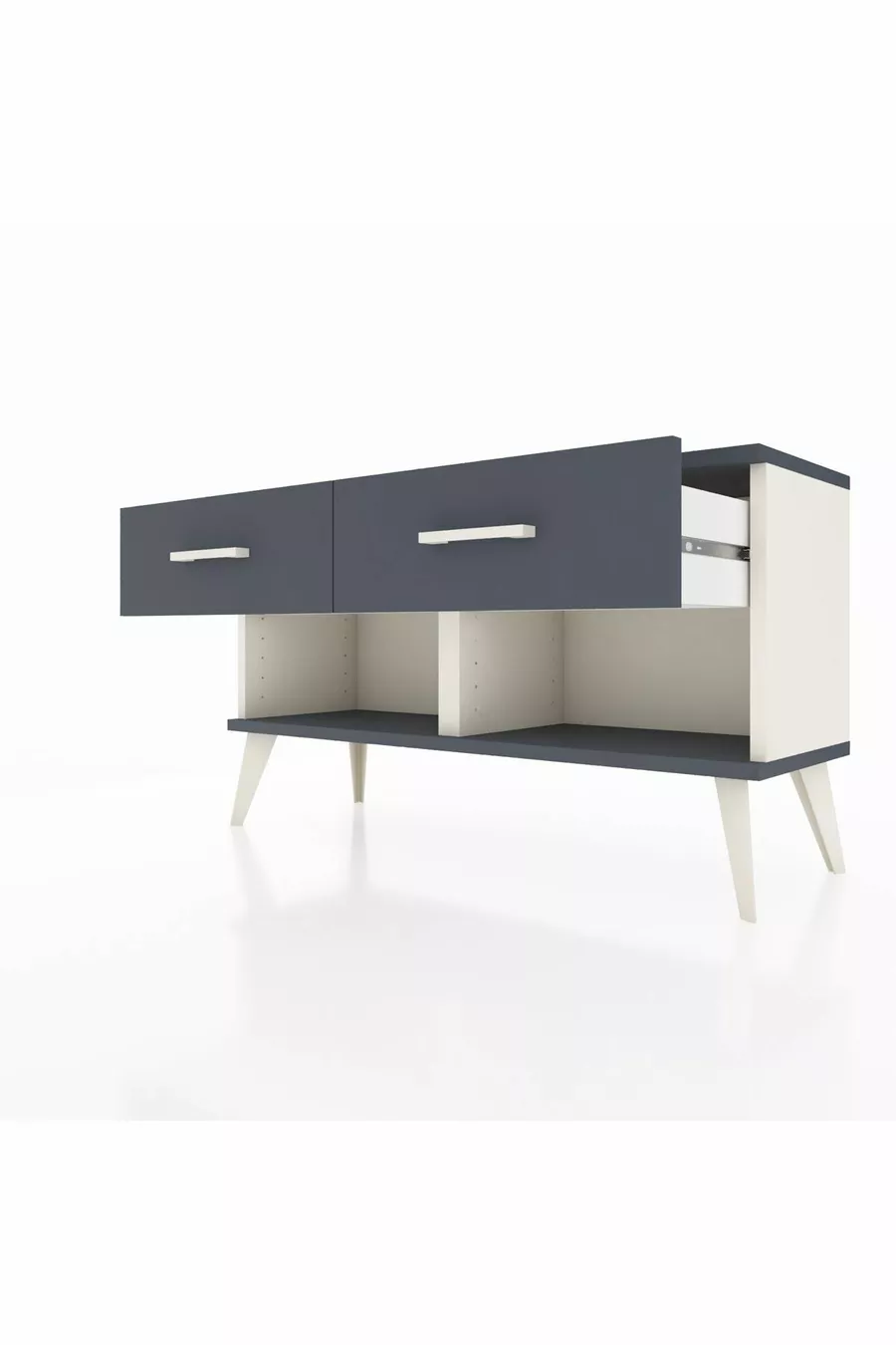 Commode Arges à 2 tiroirs Pierre de lune-Anthracite