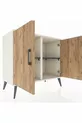 Commode Hyperion 2 étagères 2 portes Pierre de lune-Pin/Anthracite