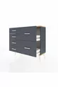 Commode Arges 6 tiroirs Anthracite-Sapin/Anthracite