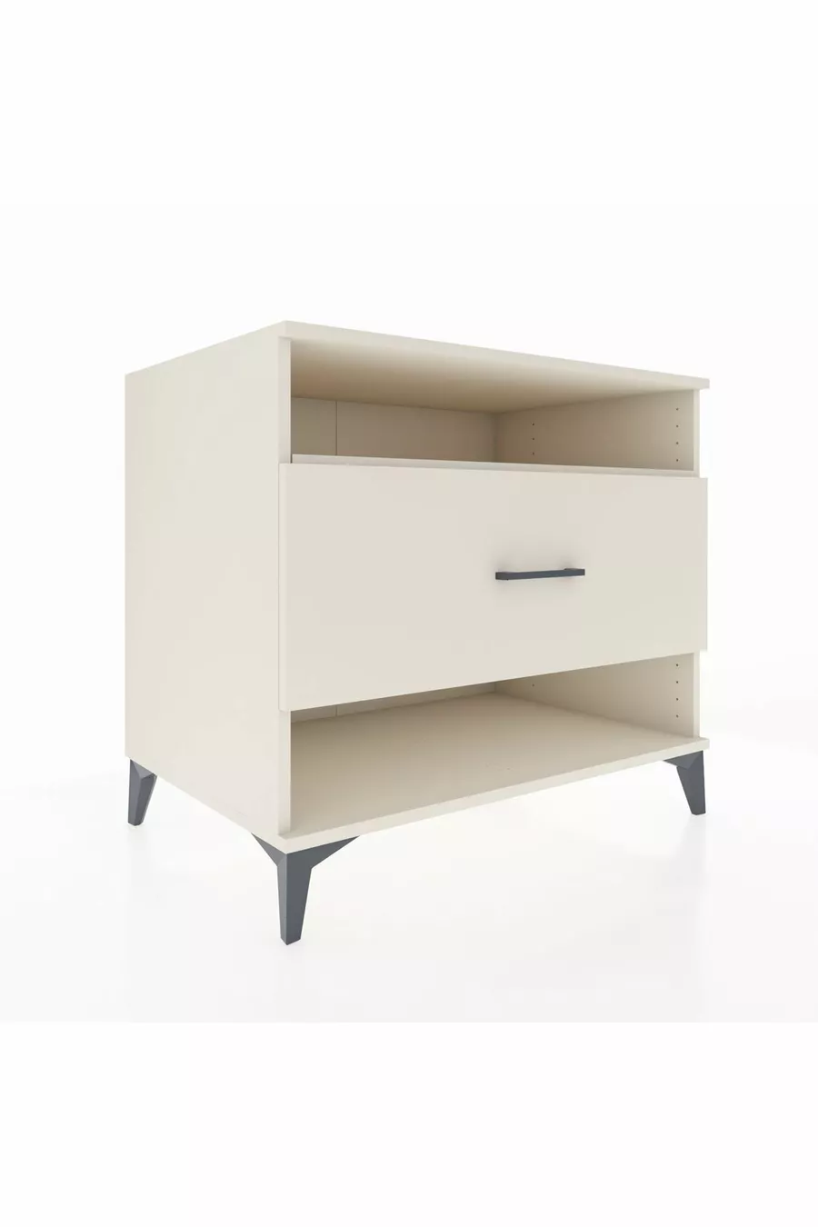 Commode Kronos à une étagère et un tiroir, Pierre de Lune-Pierres de Lune