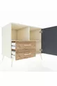 Commode Kronos à 2 étagères, 2 tiroirs, 1 porte, Pierre de lune-Anthracite/Pin