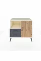 Kronos Dresser with 2 Shelves, 2 Drawers, and 1 Single Door, Moonstone-Pine/Anthracite
