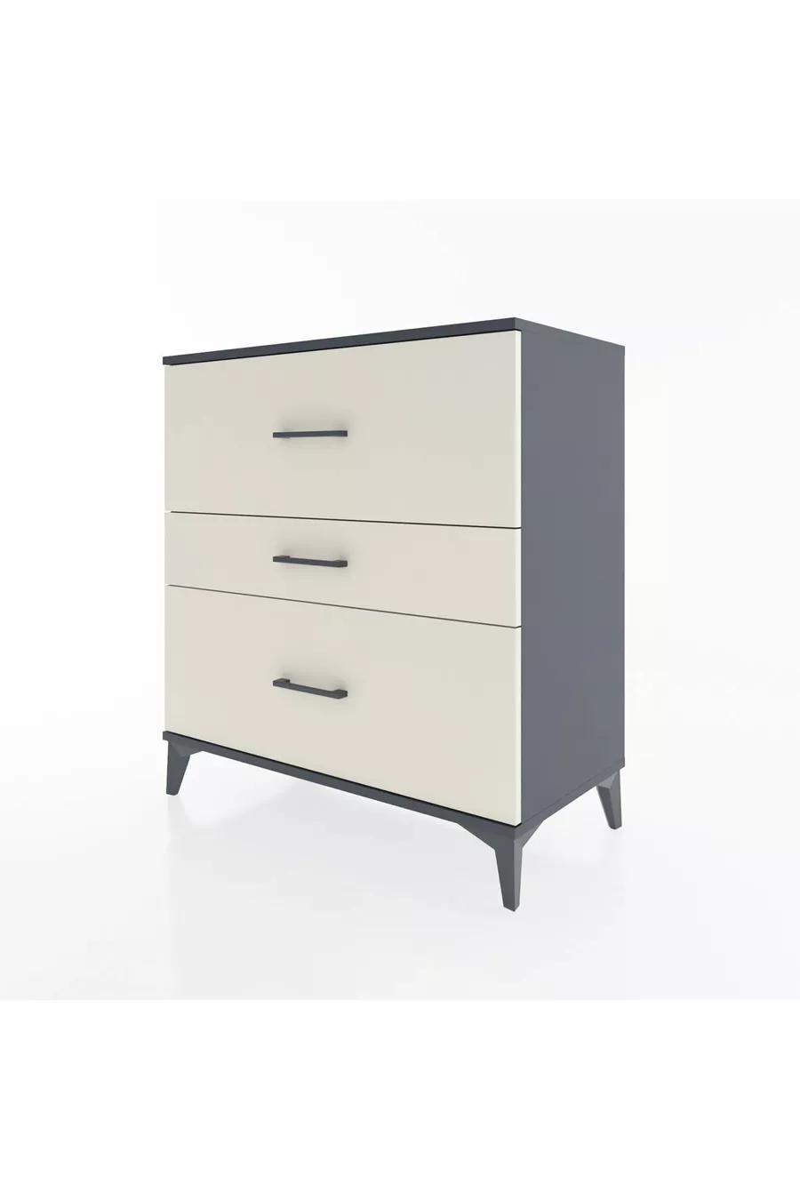 Commode Hyperion 3 tiroirs Anthracite-Pierres de lune