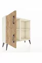 Commode Arges à 2 étagères et 2 portes, couleur Pierre de Lune-Pin/Pierre de Lune