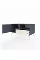 Commode Hyperion 2 étagères avec 1 tiroir et 1 porte, Anthracite-Anthracite/Gris pierre