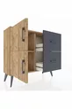 Commode Arges avec une étagère, 2 tiroirs et 2 portes, Pin-Pin/Anthracite