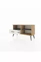 Commode Arges à 2 étagères et 1 tiroir Pin-Anthracite / Pierre de Lune