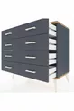 Commode Hyperion 8 tiroirs Anthracite-Cèdre/Anthracite