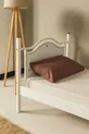 Tête de lit en bois avant-gardiste, lits superposés et cadre de lit en métal blanc