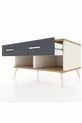 Commode Kronos à 2 tiroirs Marbre-de-lune-Épicéa/Anthracite