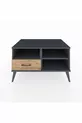 Commode Kronos 2 étagères 1 tiroir Anthracite-Anthracite/Sapin