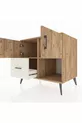 Commode Kronos avec 2 étagères, 1 tiroir, 2 portes, en pin-Pin/Grès